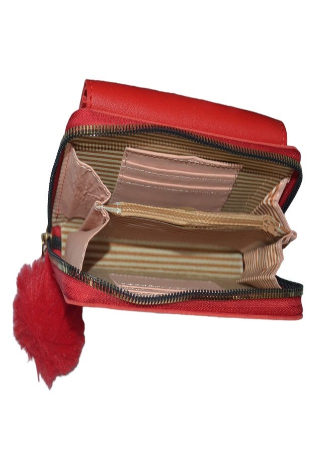 Prijam Casual PU Clutches for Girls and Women, Red - Image 5
